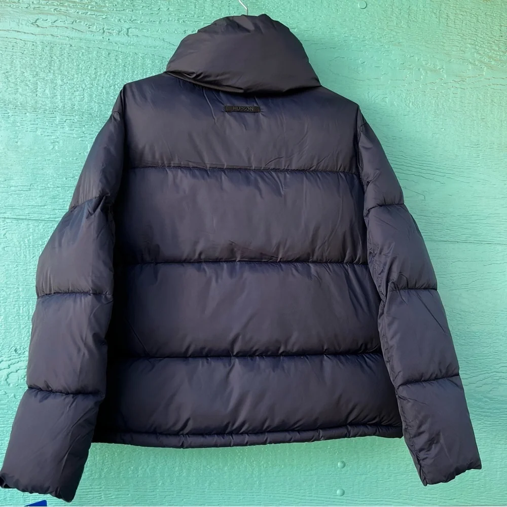 HUDSON HIGH NECK PUFFER JACKET SIZE LARGE NAVY BLUE NWT
